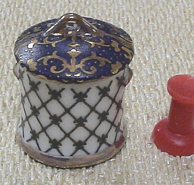 Blue Lattice - 17mm Dia. Biscuit Barrel                                                                                                                                                                                                                        