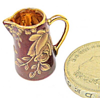 Red Lustre And Gold 19mm Jug                                                                                                                                                                                                                                   