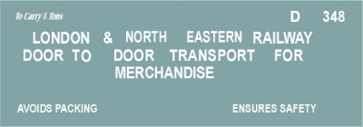 L.N.E.R. Type 'D' 'London North Eastern Rly.'