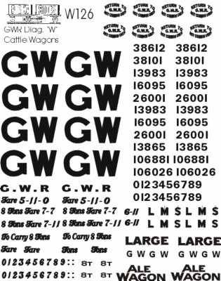 G.W.R. Diag. W Cattle Wagons (White lettering)