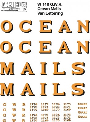 G.W.R. Ocean Mails coach lettering (Gold shaded black)