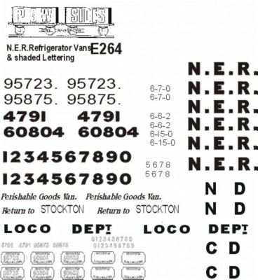 N.E.R. Refrigerator Vans (White and shaded lettering)