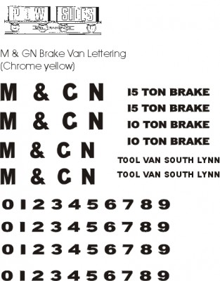M. & G.N. Wagon lettering (Yellow)