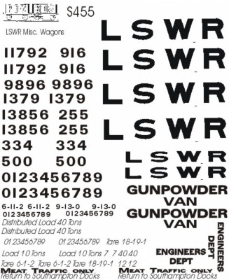 L.S.W.R. Misc. Wagons (White lettering)
