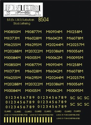 B.R. (Ex-L.M.S.) Suburban Stock lettering