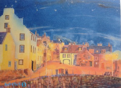 Crail harbour night