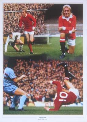 Denis Law signed Manchester United Montage