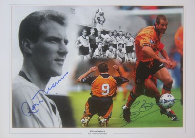 Ron Flowers Steve Bull signed Wolveerhampton Wanderers Legends Montage.