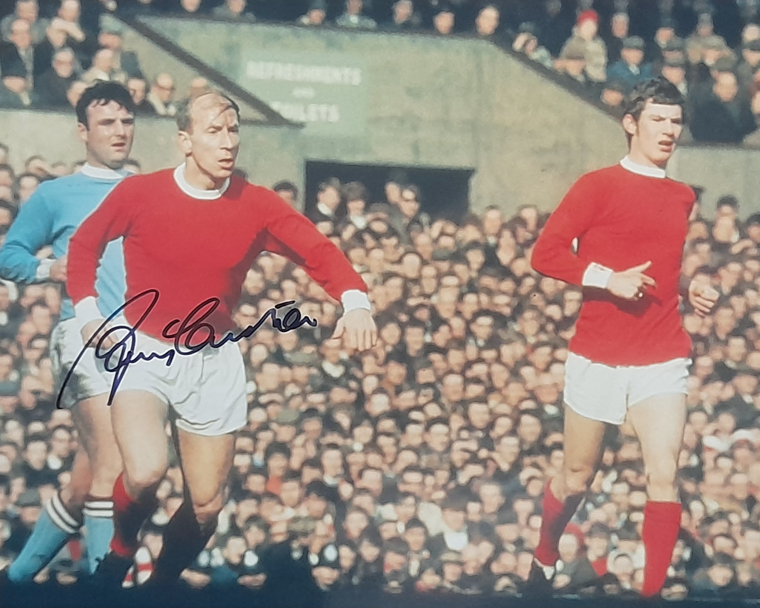 Bobby Charlton Signed Photo Manchester United 10 x 8 with Brian Kidd
