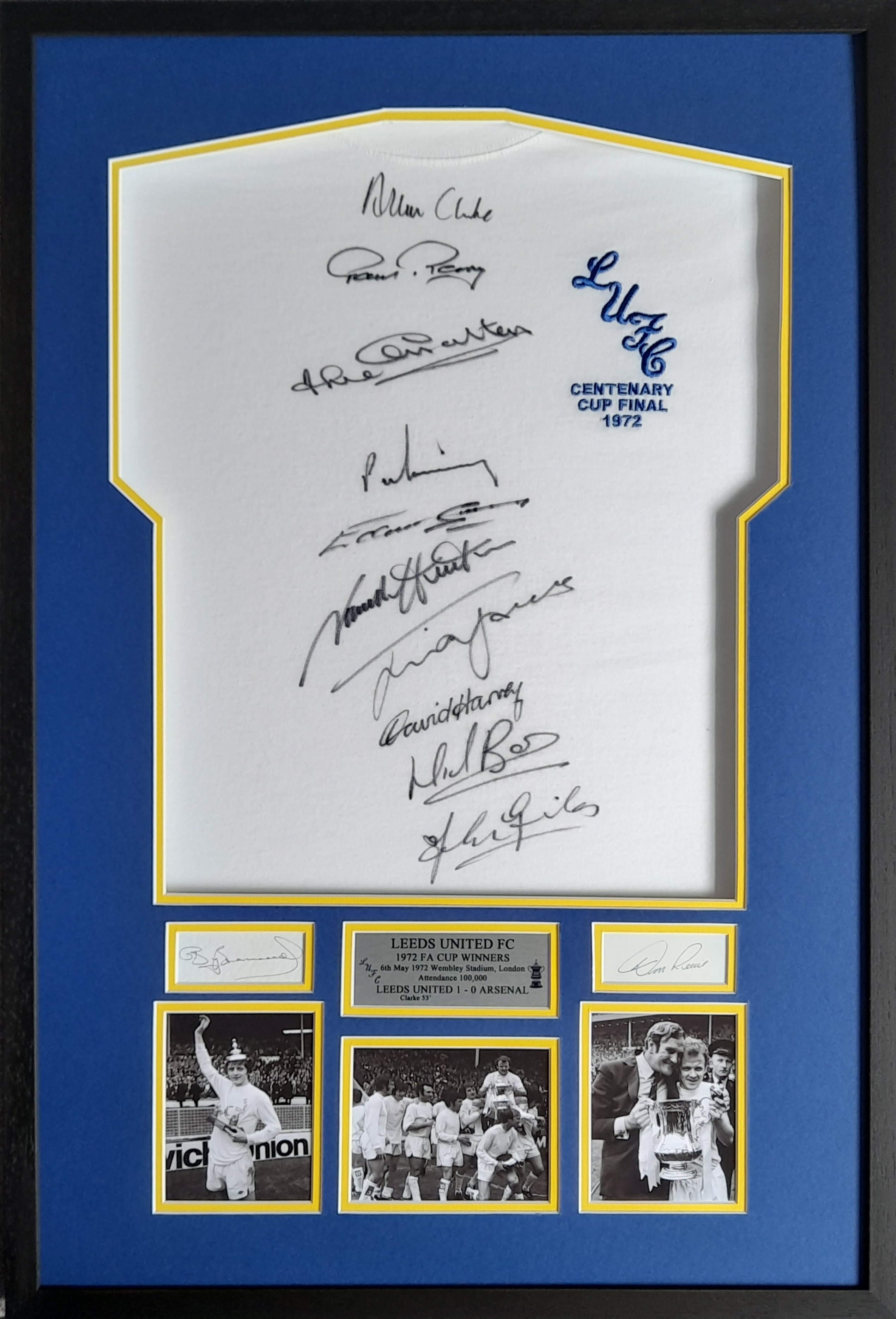 Leeds United 1972 FA Cup Winners Shirt Display Signed x 12 - Stylishly Framed #2