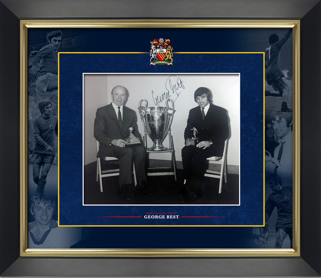 George Best Manchester United & Sir Mat Busby Signed Framed Photo