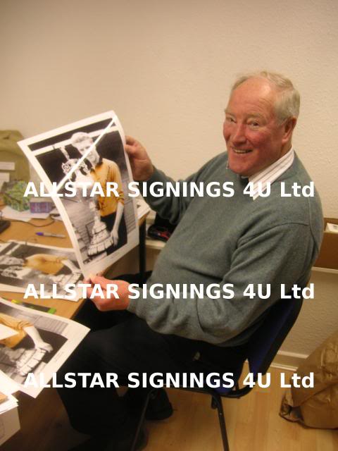 F245 Ron Flowers Signed Photo Holding 1st Division Trophy 1953-54 Season