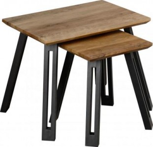 Dark industrial wave or straight nest of tables