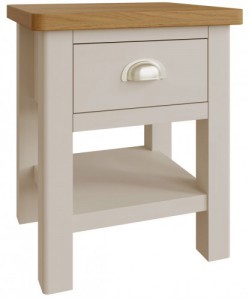 Ramada taupe lamp table with drawer