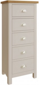 Ramada taupe 5 drawer narrow chest