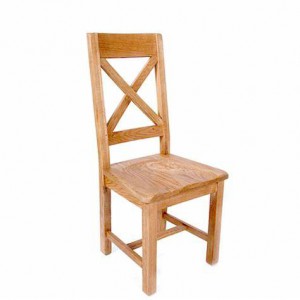 Erne oak X back dining chair with wooden seat