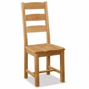 Erne oak slatted dining chair with wooden seat