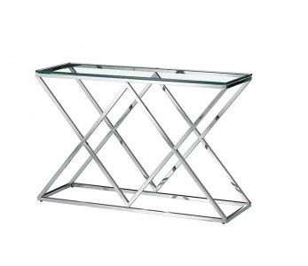 Glass and silver console table