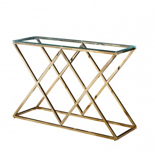 Glass and gold console table