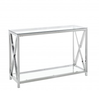 Glass and silver console table