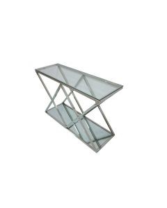 Glass and silver console table