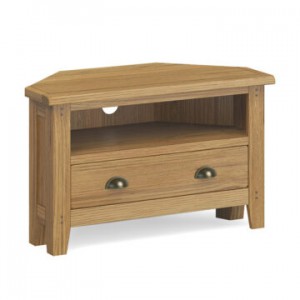 Beaufort Oak Corner TV unit with drawer