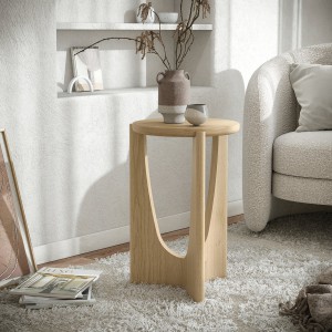 Clara oak side end lamp table