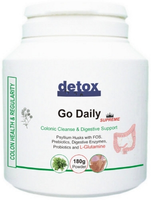 Go Daily - a b;lend of psyllium husk and digestive enzymes to alleviate your IBS