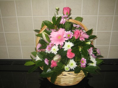 Sympathy Basket of mixed Flowers