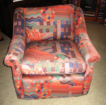 Chair to be re-upholstered as part of three piece suite Fife