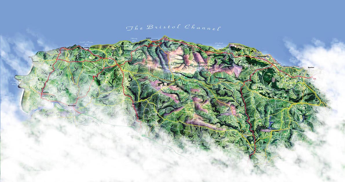 Map of Exmoor National Park