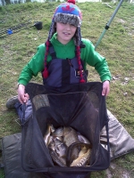 Young 13year old Harry Morgan with some of his winning weight on sun 2oth march on cuckoo canal. Well done harry keep up the good work