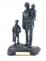 welsh coal miner and family figure