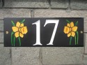 welsh slate houseplaque with daffodils