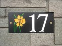 welsh slate houseplaque with daffodil