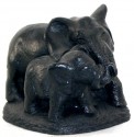 coal elephant and baby figure