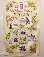 welsh wild flowers tea towel