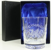 welsh dragon crystal whiskey glass