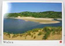 post card three cliffs bay gower