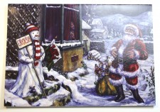 santa and snowman christmas card