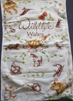 wildlife of wales tea towel