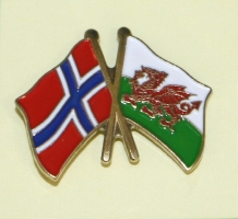 welsh and norwegian flag pin