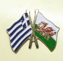 welsh and greek flag pin