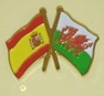 welsh and spanish flag pin