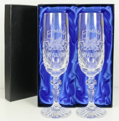 Bohemia Crystal Brandy Glass With Welsh Dragon Design Presented In Gift Box 
