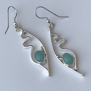 silver wave amazonite earrings