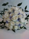 White and blue brides bouquet