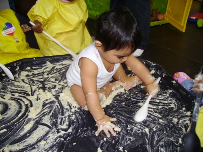Getting messy at nursery!
