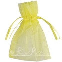 Yellow organza pouch for wedding favours