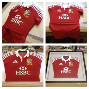 Framing a rugby shirt